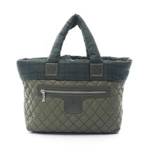Chanel Coco Cocoon Tote Bag Nylon Leather Khaki Green Multicolor